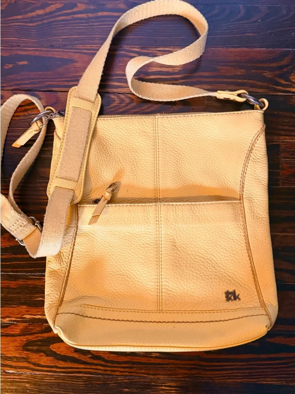 The Sak Buttercup Yellow Pebble Leather Crossbody Bag with Front Zip Pocket - Picture 9 of 11